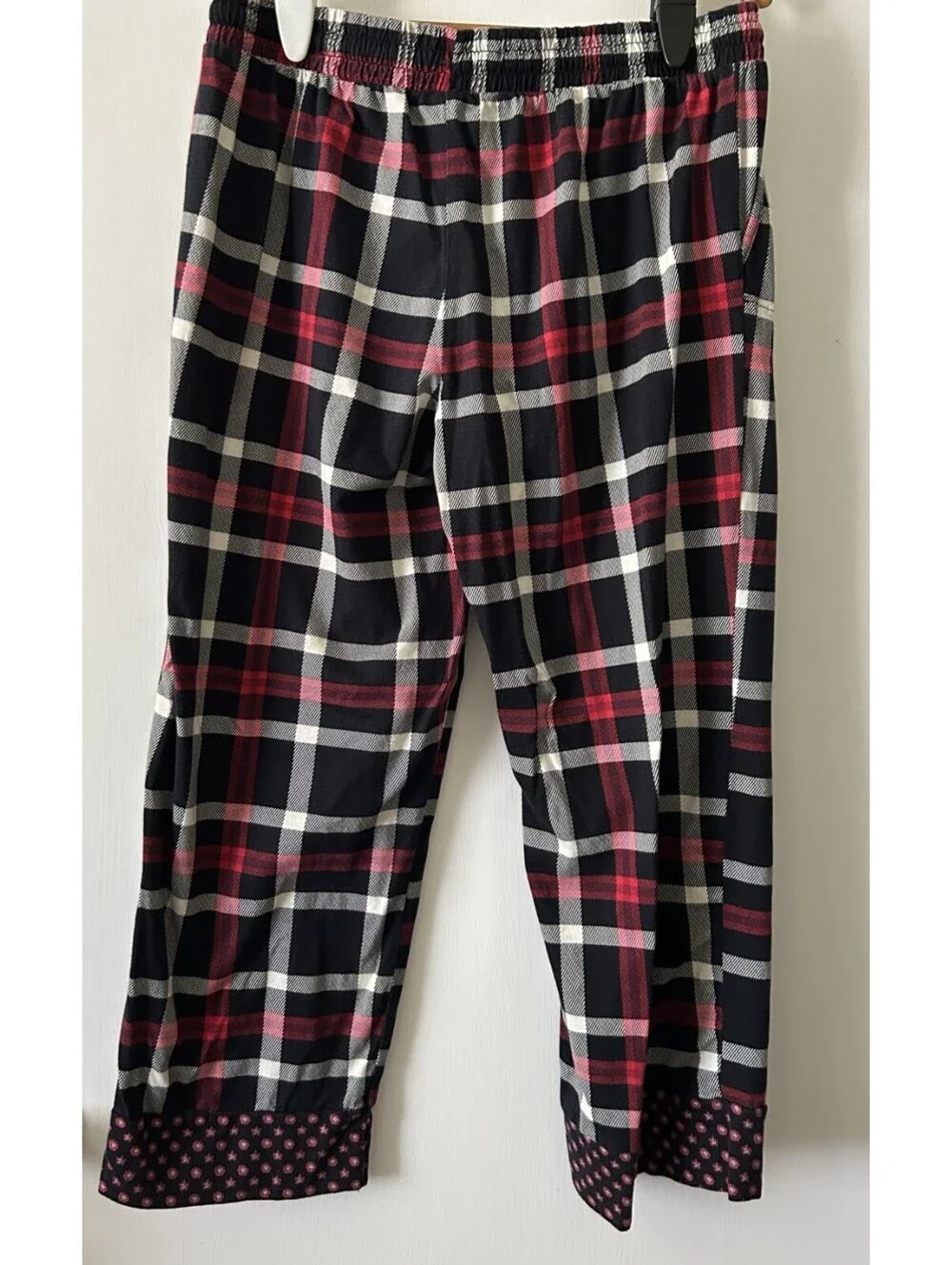 Vera Bradley Pajamas Women XL Black Plaid Button Down Sleepwear Set Loungewear